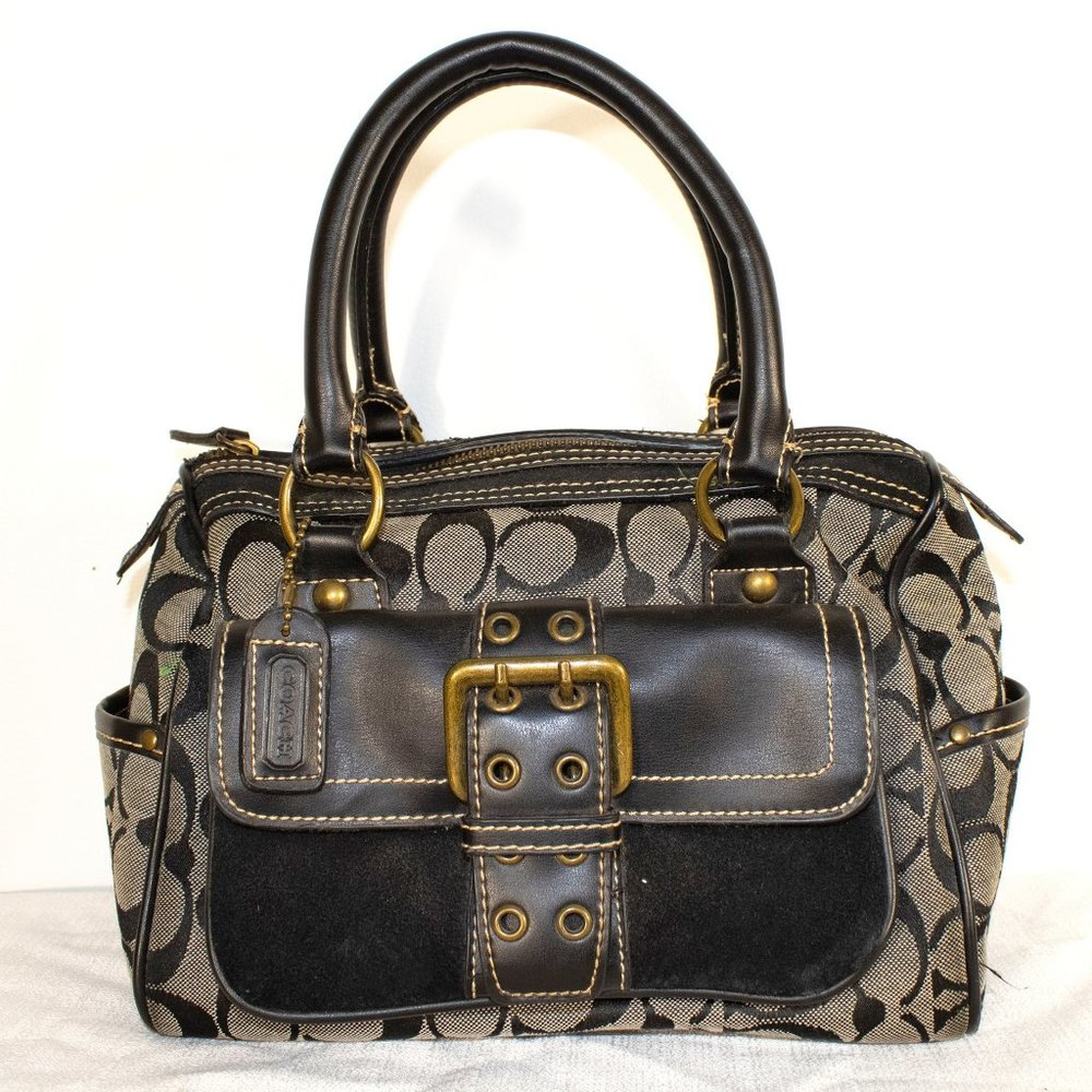 Y2K Vintage Coach Monogram Leather Handbag